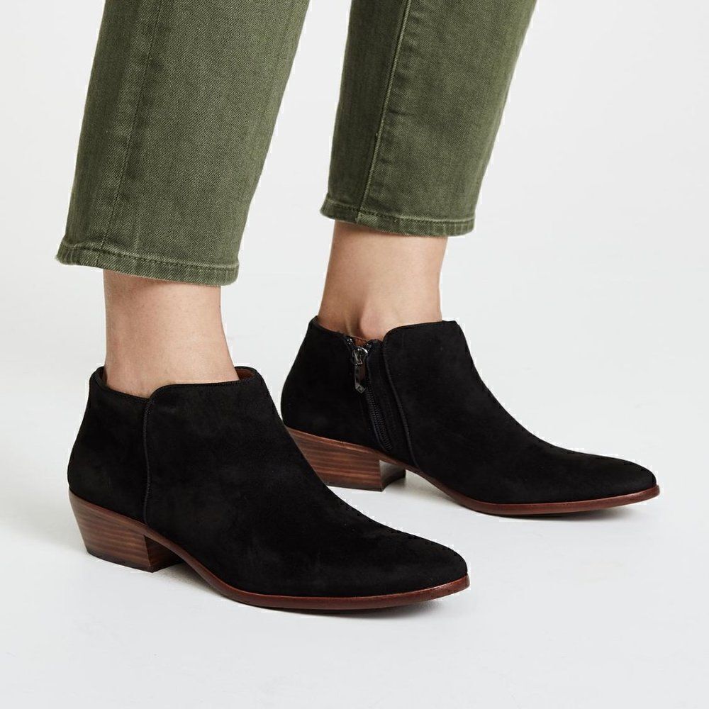 Sam Edelman Black Suede Petty Ankle Boots